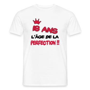 18 ans l'âge de la perfection - Men's T-Shirt - white - Front - AI Model Male 178 dark (178cm)