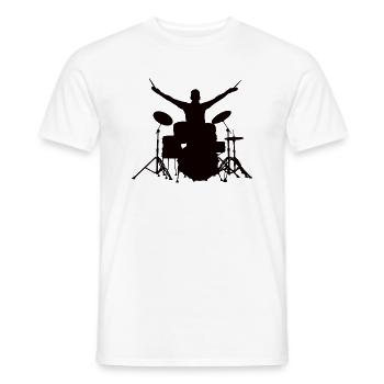 Drums drummer - Men's T-Shirt - white - Front - AI Model Male 178 dark (178cm)