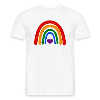 Drapeau Lgbt arc-en-ciel - T-shirt homme - blanc - Devant - AI Model Male 178 dark (178cm)