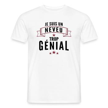 je suis un neveu génial - T-shirt homme - blanc - Devant - AI Model Male 178 dark (178cm)