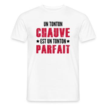 un Tonton Chauve est un Tonton Parfait - T-shirt homme - blanc - Devant - AI Model Male 178 dark (178cm)