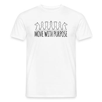 Move with purpose Geschenk Schachmeister Denksport - Männer T-Shirt - Weiß - Vorne - AI Model Male 178 dark (178cm)
