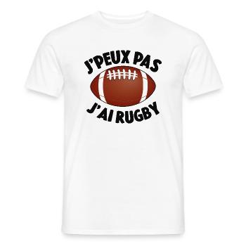 Je Peux Pas J'ai Rugby Idée Cadeau De Rugby - T-shirt homme - blanc - Devant - AI Model Male 178 dark (178cm)