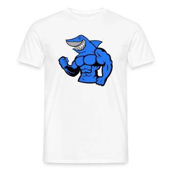 Strong Shark - Männer T-Shirt - Weiß - Vorne - AI Model Male 178 dark (178cm)