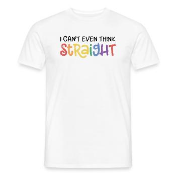 DON'T THINK CLEARLY LGBT LOVE SAYING MOTIF GIFT - Men's T-Shirt - white - Front - AI Model Male 178 dark (178cm)