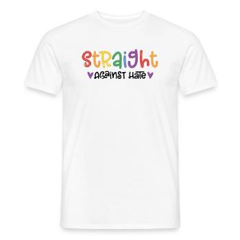 FIERTÉ CONTRE LA HAINE FIER MOTIF DU SLOGAN DE HAINE LGBT - T-shirt homme - blanc - Devant - AI Model Male 178 dark (178cm)