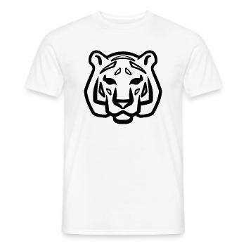 Tigerkopf Symbol schwarz - Männer T-Shirt - Weiß - Vorne - AI Model Male 178 dark (178cm)