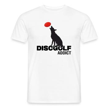 discgolf frisbee chien et disque frisbee - T-shirt homme - blanc - Devant - AI Model Male 178 dark (178cm)