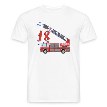 Feuerwehrauto 18. Geburtstag - Männer T-Shirt - Weiß - Vorne - AI Model Male 178 dark (178cm)