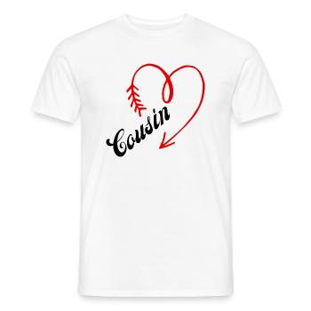 cousin cœur - T-shirt homme - blanc - Devant - AI Model Male 178 dark (178cm)