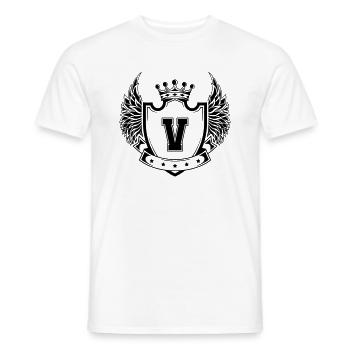 Armoiries V - T-shirt homme - blanc - Devant - AI Model Male 178 dark (178cm)
