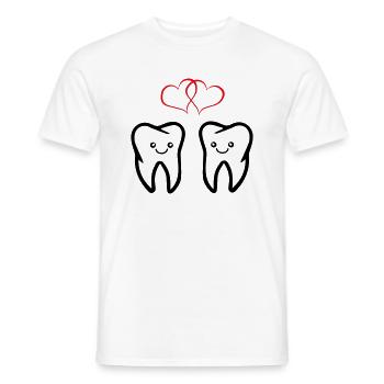 zähne verliebt - Männer T-Shirt - Weiß - Vorne - AI Model Male 178 dark (178cm)