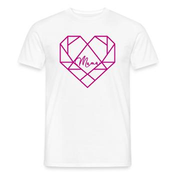Mama Herz Mutter Muttertag Geschenk Weihnachten - Männer T-Shirt - Weiß - Vorne - AI Model Male 178 dark (178cm)