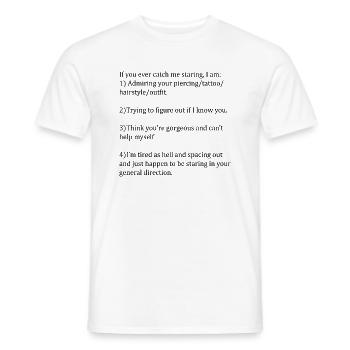 TEXT - Men's T-Shirt - white - Front - AI Model Male 178 dark (178cm)