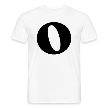 Letter o - Men's T-Shirt - white - Front - AI Model Male 178 dark (178cm)