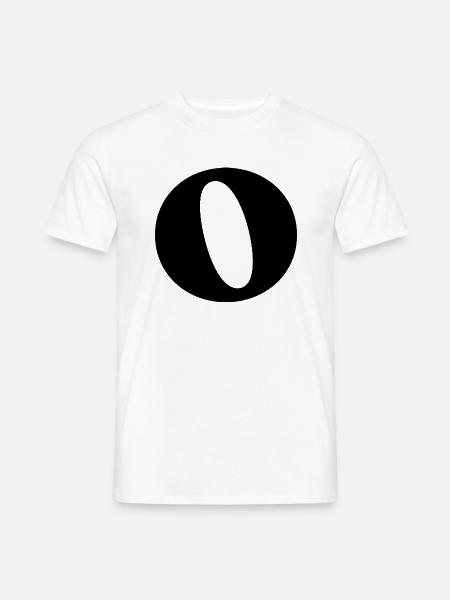 Lettre o - T-shirt homme - blanc