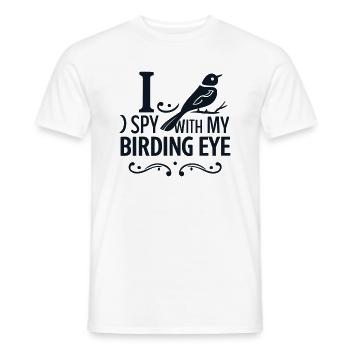 "j'espionne avec un œil d'oiseau" - T-shirt homme - blanc - Devant - AI Model Male 178 dark (178cm)