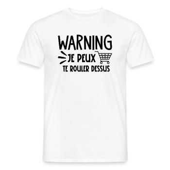 je peux te rouler dessus - T-shirt homme - blanc - Devant - AI Model Male 178 dark (178cm)