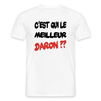 C'est qui le meilleur daron ?? - T-shirt homme - blanc - Devant - AI Model Male 178 dark (178cm)