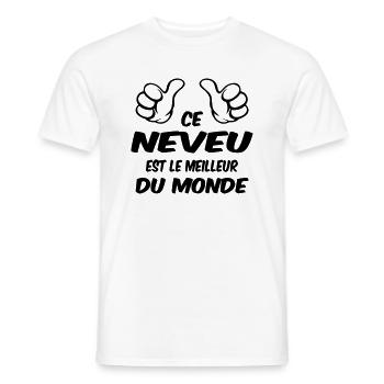 MEILLEUR NEVEU - T-shirt homme - blanc - Devant - AI Model Male 178 dark (178cm)