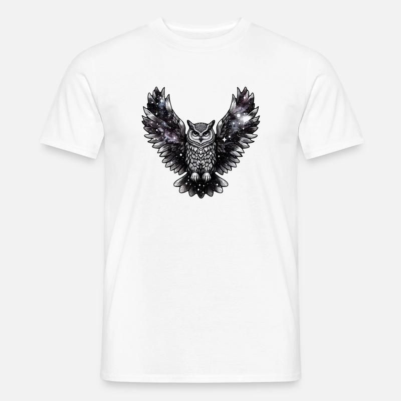 Kosmische Eule Majestät - Männer T-Shirt - Weiß
