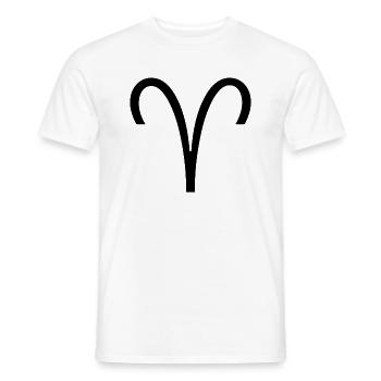 Sternzeichen Widder, Exklusives T-Shirt Design - Männer T-Shirt - Weiß - Vorne - AI Model Male 178 dark (178cm)