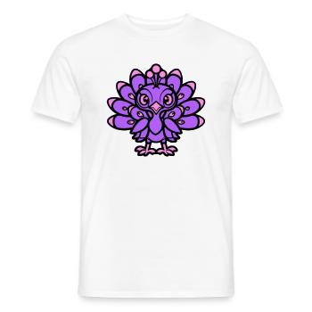 Peacock Comic Animal - Men's T-Shirt - white - Front - AI Model Male 178 dark (178cm)