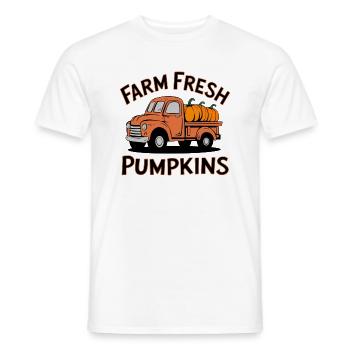 Farm Fresh Pumpkins - Kürbis Herbst Auto Vintage - Männer T-Shirt - Weiß - Vorne - AI Model Male 178 dark (178cm)