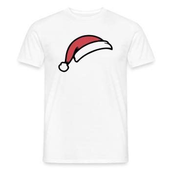 Chapeau de Père Noël - T-shirt homme - blanc - Devant - AI Model Male 178 dark (178cm)