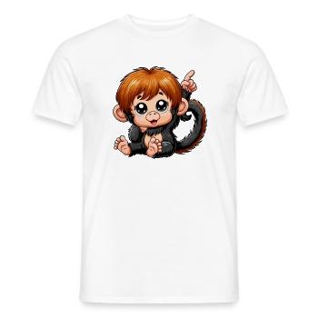 Orangutan baby - Men's T-Shirt - white - Front - AI Model Male 178 dark (178cm)