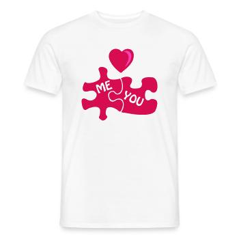Puzzle Love - Men's T-Shirt - white - Front - AI Model Male 178 dark (178cm)