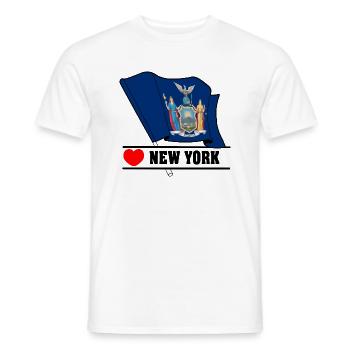 Flag New York heart NEW YORK - Men's T-Shirt - white - Front - AI Model Male 178 dark (178cm)