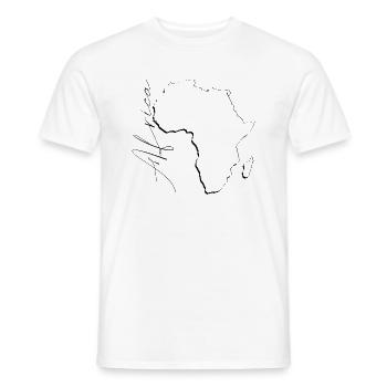 Carte de l’Afrique comme plan EN - T-shirt homme - blanc - Devant - AI Model Male 178 dark (178cm)