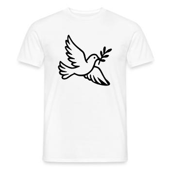 Dove with a twig - Men's T-Shirt - white - Front - AI Model Male 178 dark (178cm)