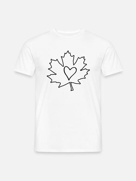 blatt herz design - Männer T-Shirt - Weiß
