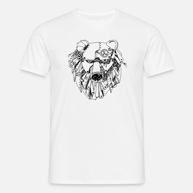 steampank bear - Männer T-Shirt - Weiß