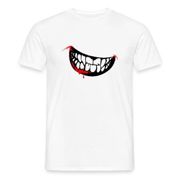 Halloween Evil Horror Clown Joker Smile face - Men's T-Shirt - white - Front - AI Model Male 178 dark (178cm)