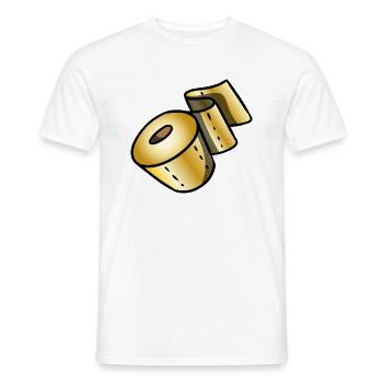 Or rouleau de papier toilette porte-bonheur Corona Plaisanterie - T-shirt homme - blanc - Devant - AI Model Male 178 dark (178cm)