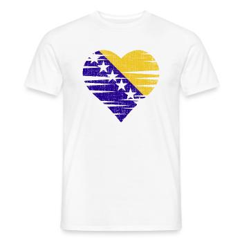 Bosnian flag heart by the Manzanita's - Men's T-Shirt - white - Front - AI Model Male 178 dark (178cm)