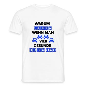 Auto Reifen schwarz blau - Männer T-Shirt - Weiß - Vorne - AI Model Male 178 dark (178cm)