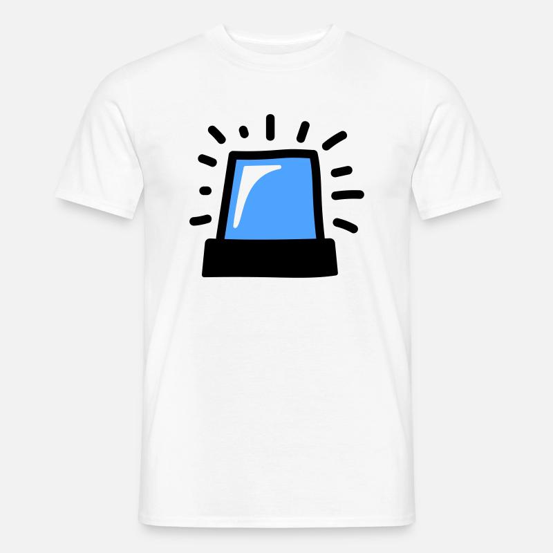 Blaulicht - Männer T-Shirt - Weiß