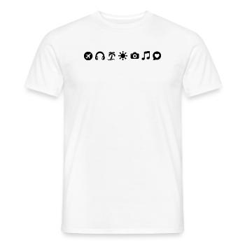 Travel Emojis T-Shirt - The Journey Begins - Men's T-Shirt - white - Front - AI Model Male 178 dark (178cm)