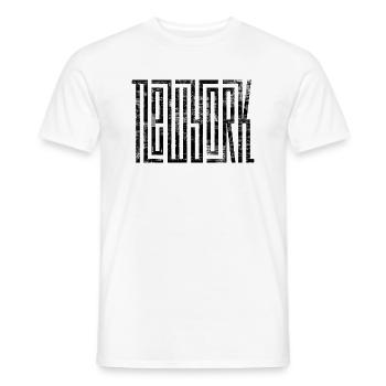 New York Letters - Men's T-Shirt - white - Front - AI Model Male 178 dark (178cm)
