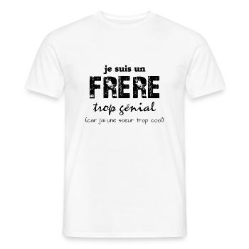 je suis un frère trop génial - T-shirt homme - blanc - Devant - AI Model Male 178 dark (178cm)