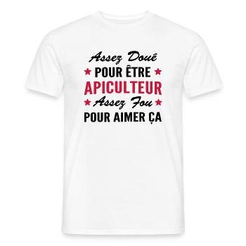 doué pour être apiculteur / humour apiculteur - T-shirt homme - blanc - Devant - AI Model Male 178 dark (178cm)