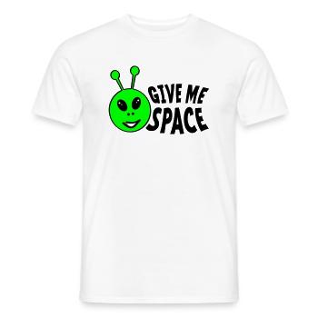 Give me space. UFO aliens face - Men's T-Shirt - white - Front - AI Model Male 178 dark (178cm)