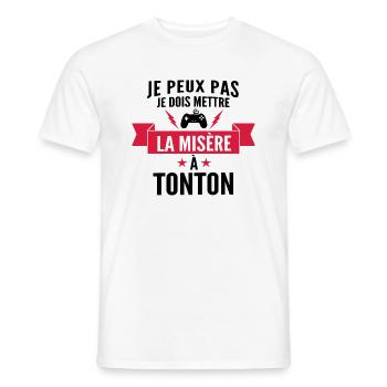 je dois mettre la misère à tonton / bébé gamer - T-shirt homme - blanc - Devant - AI Model Male 178 dark (178cm)