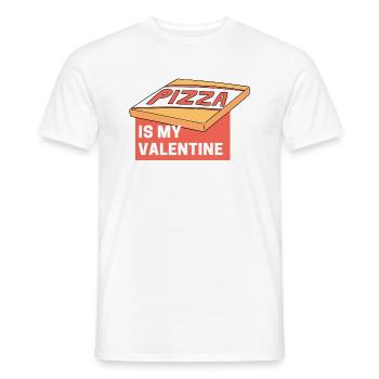 pizza ist me valentine - Männer T-Shirt - Weiß - Vorne - AI Model Male 178 dark (178cm)