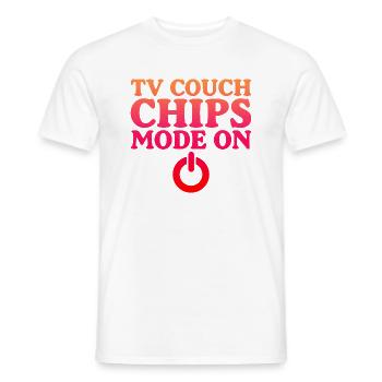 Tv Canapé Chips Mode On 2 - T-shirt homme - blanc - Devant - AI Model Male 178 dark (178cm)