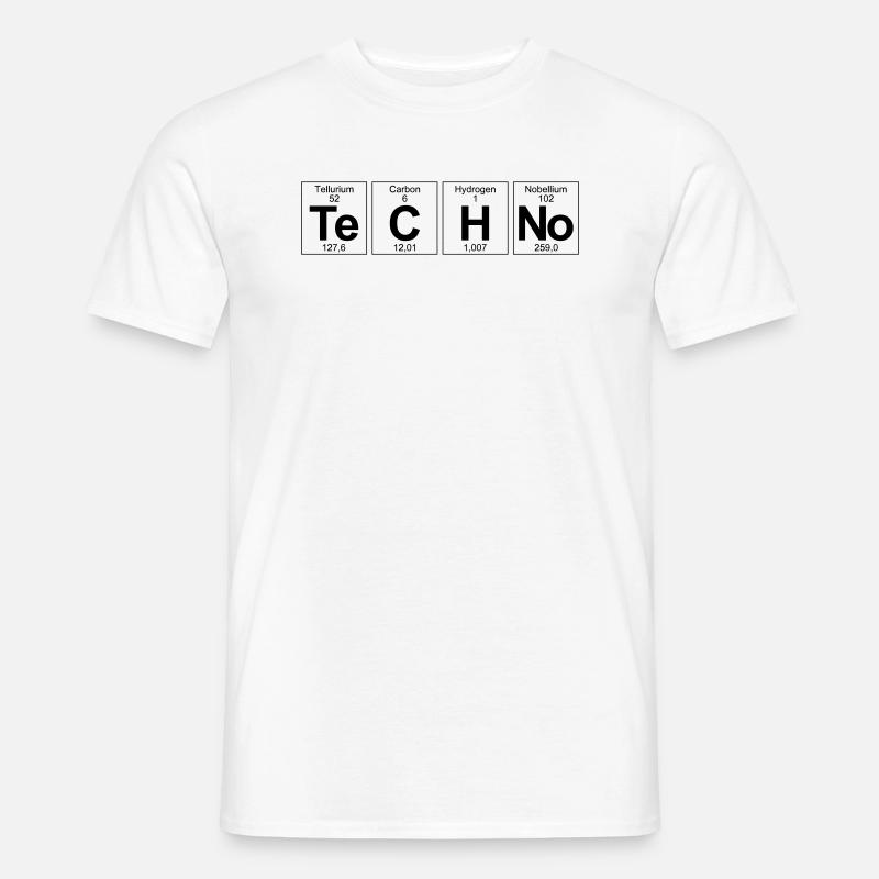 Periodensystem Techno Schriftzug Elemente Chemie - Männer T-Shirt - Weiß